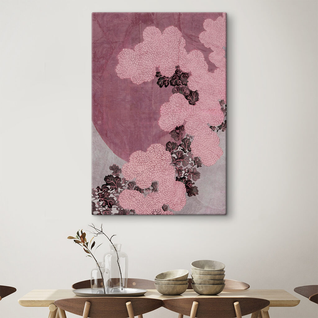 A pink and black floral design A pink and black floral design