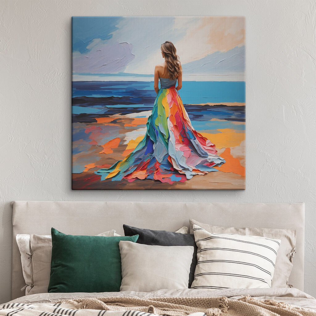 A woman in a dress