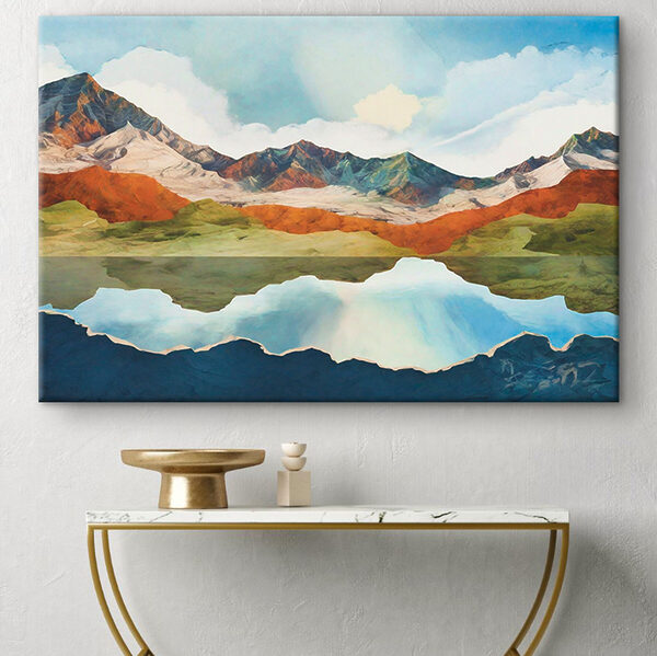 Cuadros El reflejo de las montañas y el cielo en el agua (SKU: s38193) Cuadros Cuadros El reflejo de las montañas y el cielo en el agua (SKU: s38193)