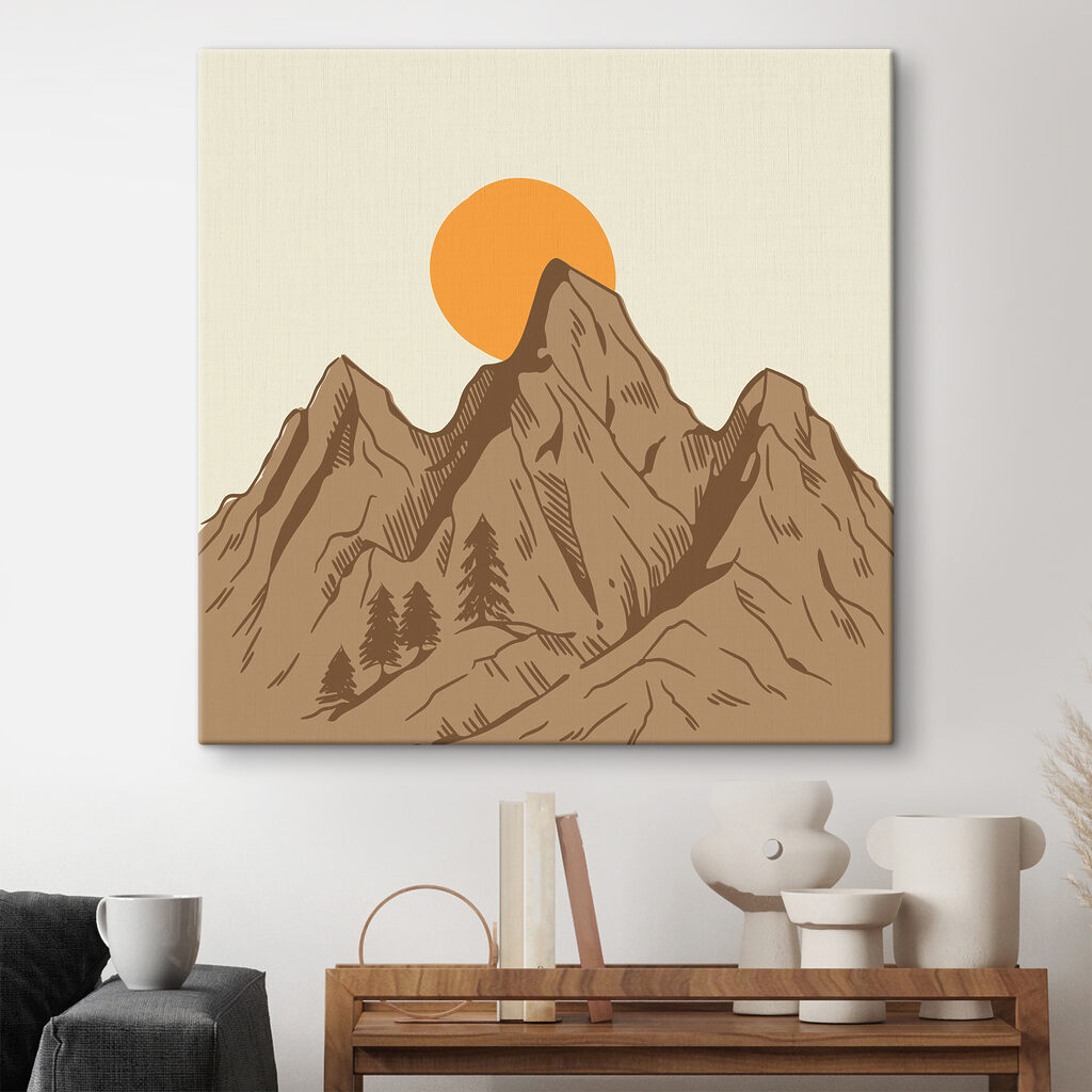 A mountain with trees and sun A mountain with trees and sun