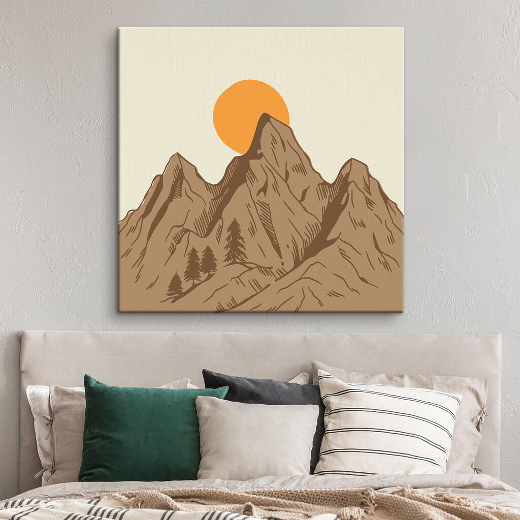 A mountain with trees and sun A mountain with trees and sun