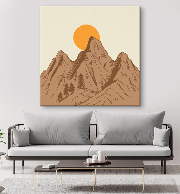 A mountain with trees and sun A mountain with trees and sun