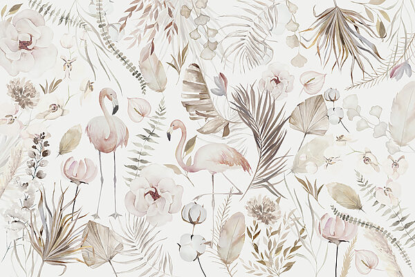 w00507p 600x400 - Una acuarela de flamencos y flores - tegory