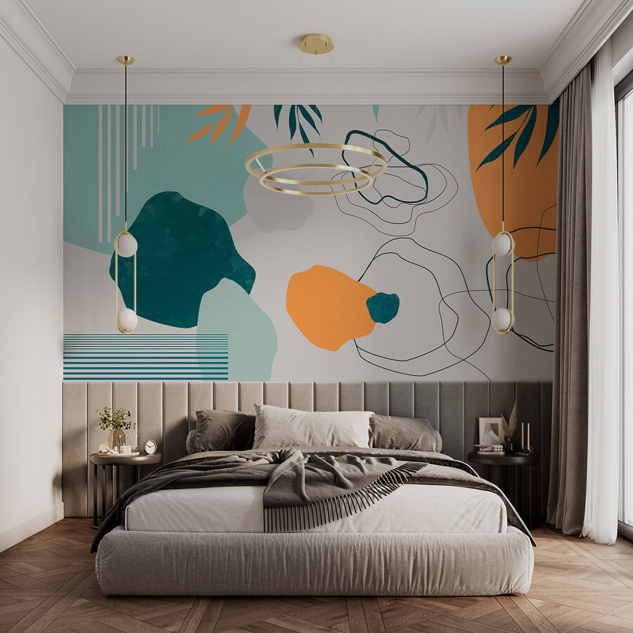 Un colorido arte con hojas