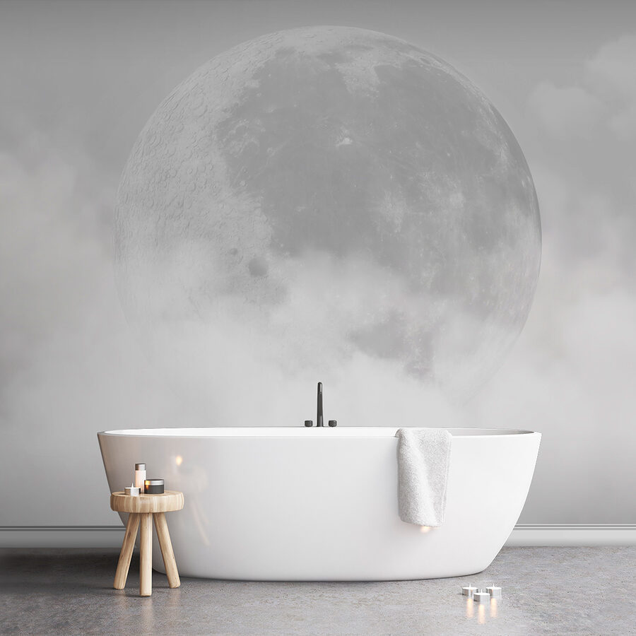 Una luna en las nubes