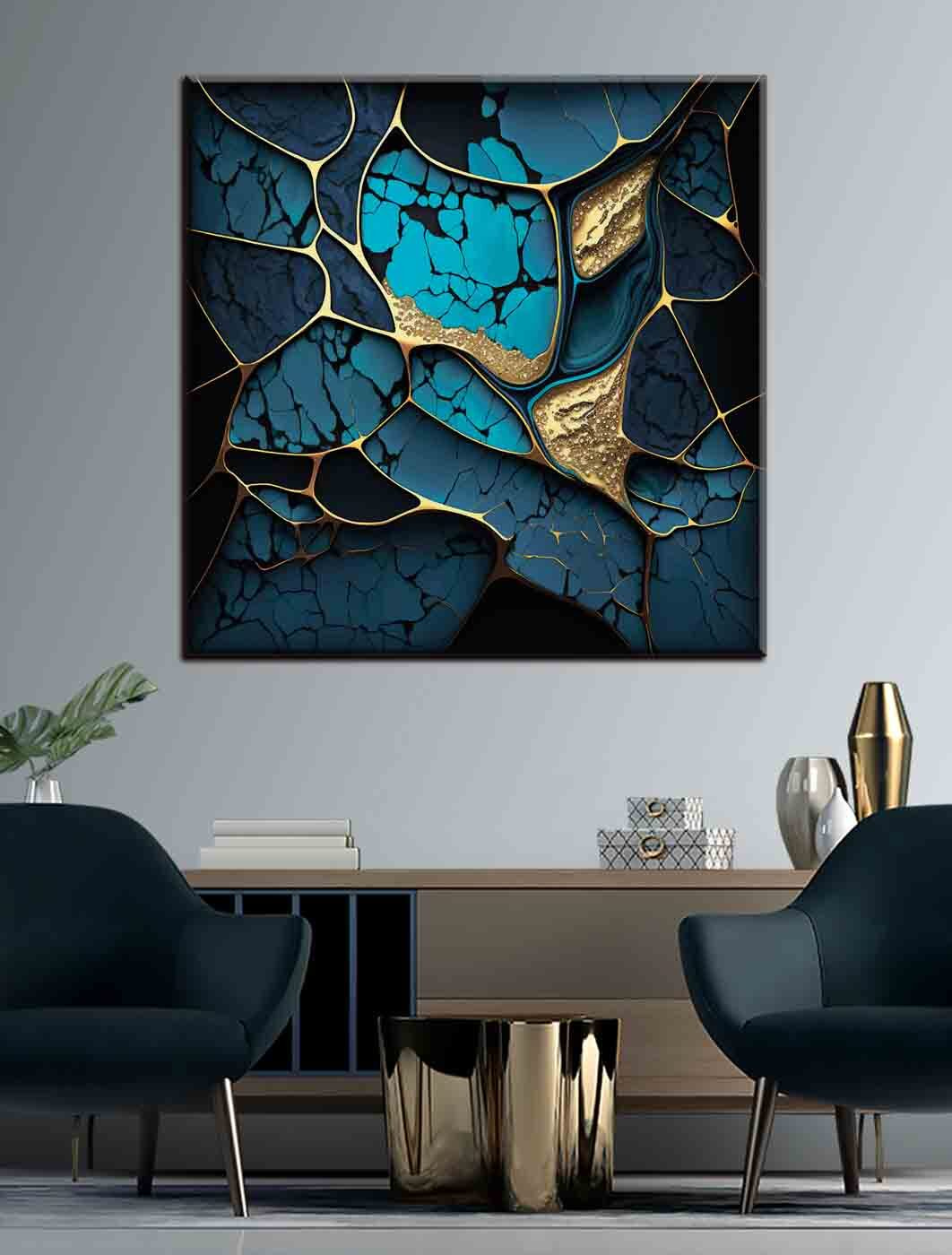 s35415pig10m - Elegancia abstracta en turquesa y bronce - tegory