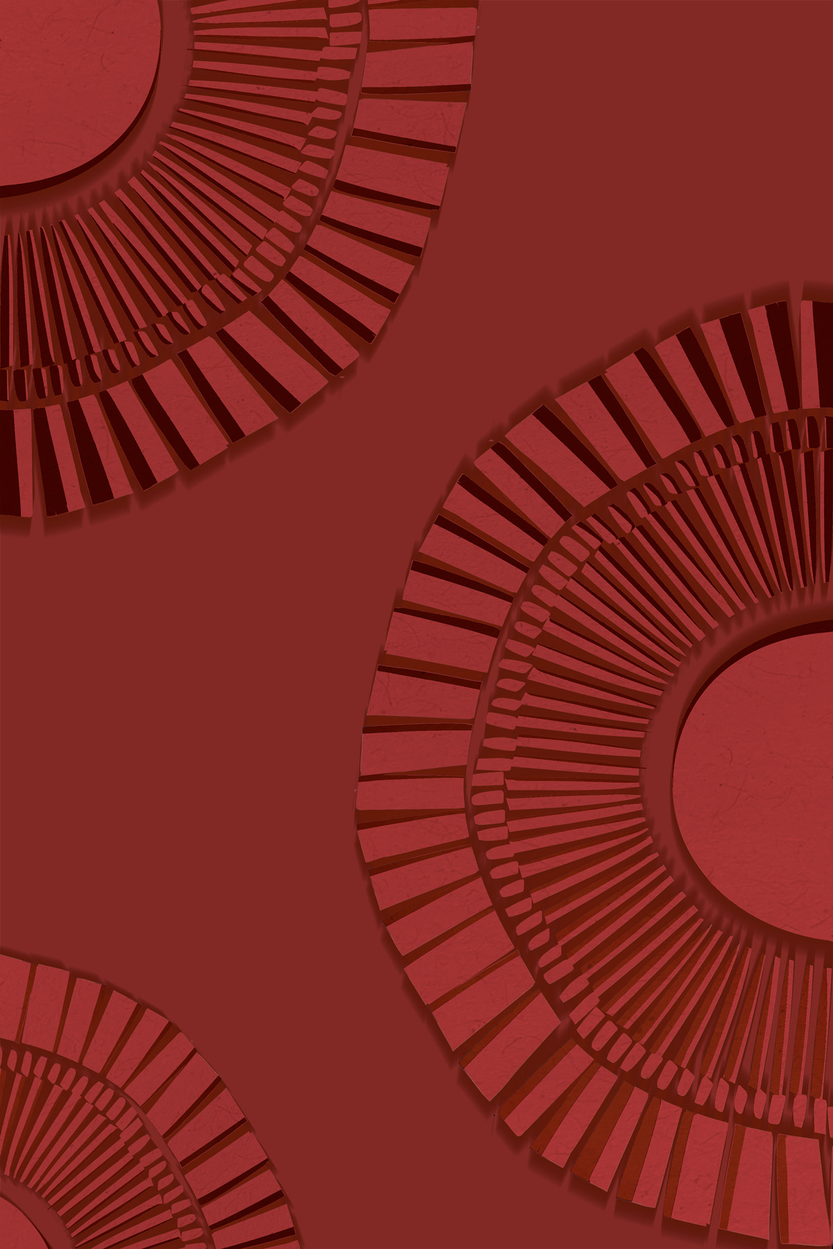 s38110p - Un diseño circular rojo sobre fondo rojo - tegory