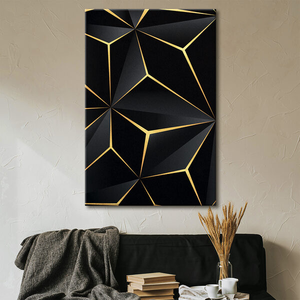 Cuadros Elegante diseño geométrico en negro con detalles decorativos (SKU: s35865) Cuadros Cuadros Elegante diseño geométrico en negro con detalles decorativos (SKU: s35865)