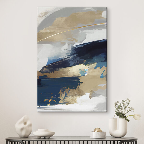 Cuadros Un cuadro pintado con colores azul, blanco y marrón (SKU: s36621) Cuadros Cuadros Un cuadro pintado con colores azul, blanco y marrón (SKU: s36621)