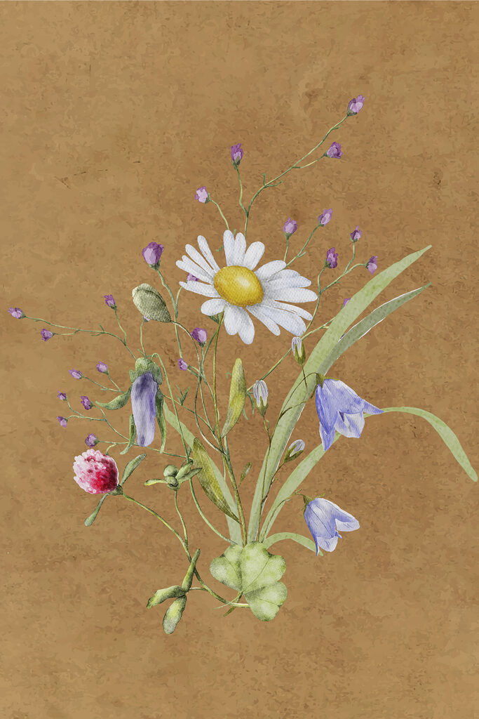 s38236p 683x1024 - Un cuadro de flores sobre un fondo marrón - tegory