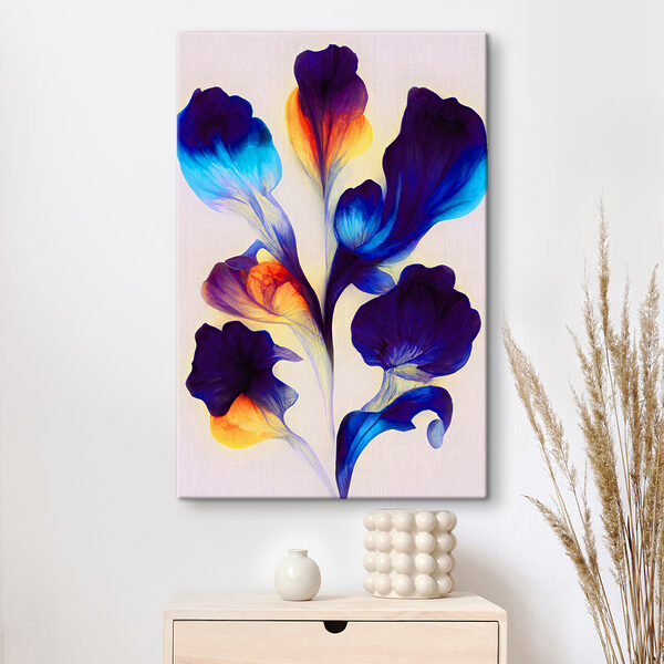 Cuadros Un ramo de flores azules y naranjas