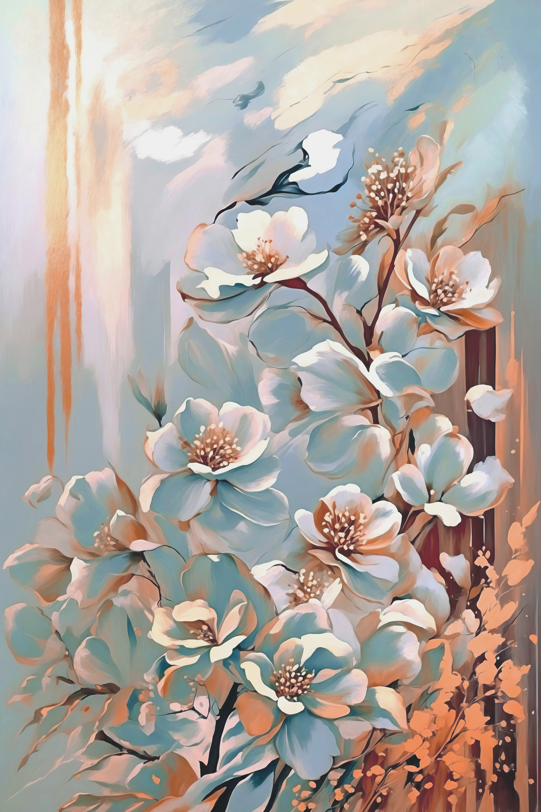 s38167p - Un cuadro de flores en una pared - tegory
