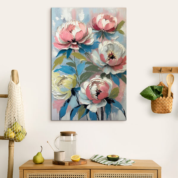 Cuadros Un cuadro de flores sobre fondo azul (SKU: s38226) Cuadros Cuadros Un cuadro de flores sobre fondo azul (SKU: s38226)