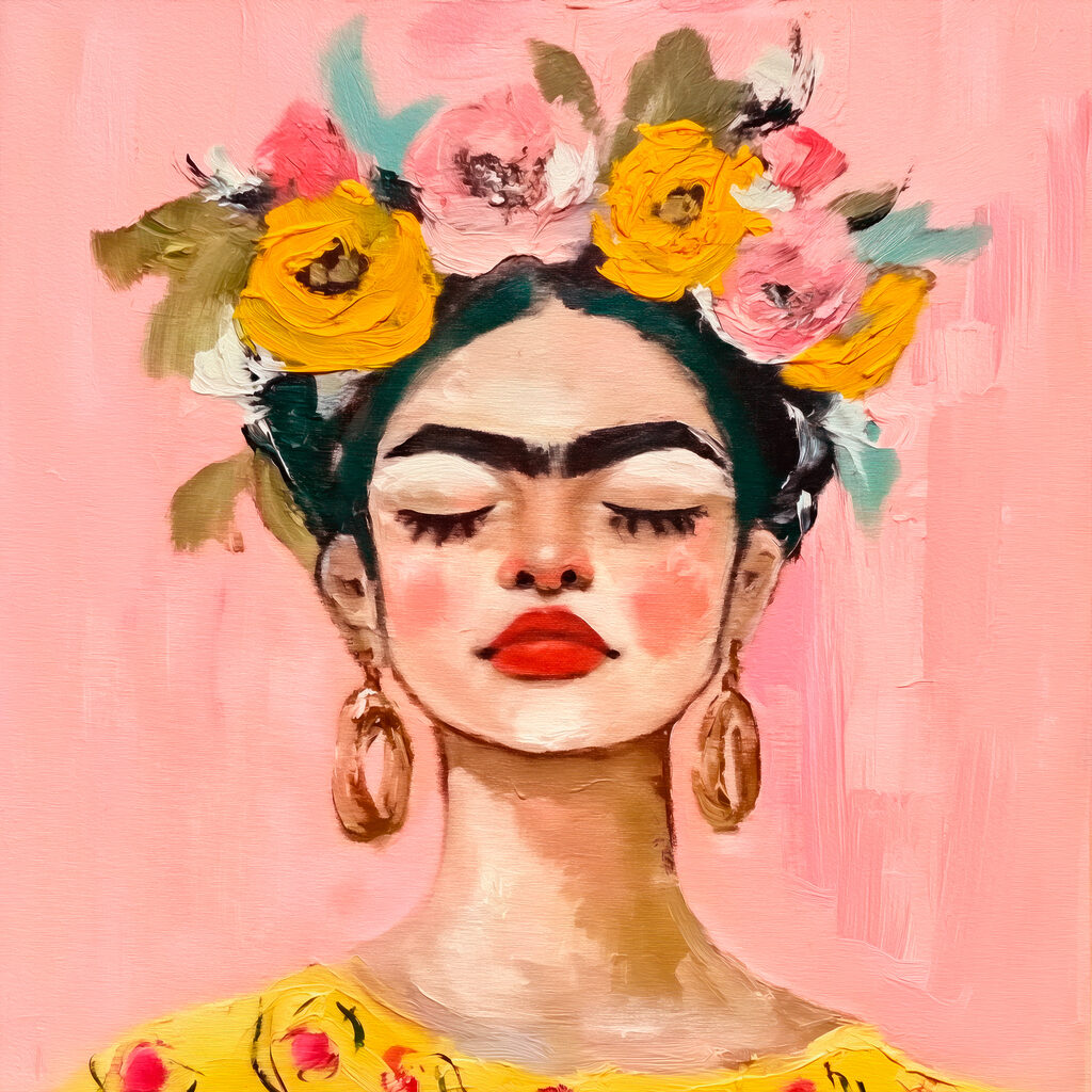 s38292p 1024x1024 - Un cuadro de una mujer con flores en el pelo - tegory