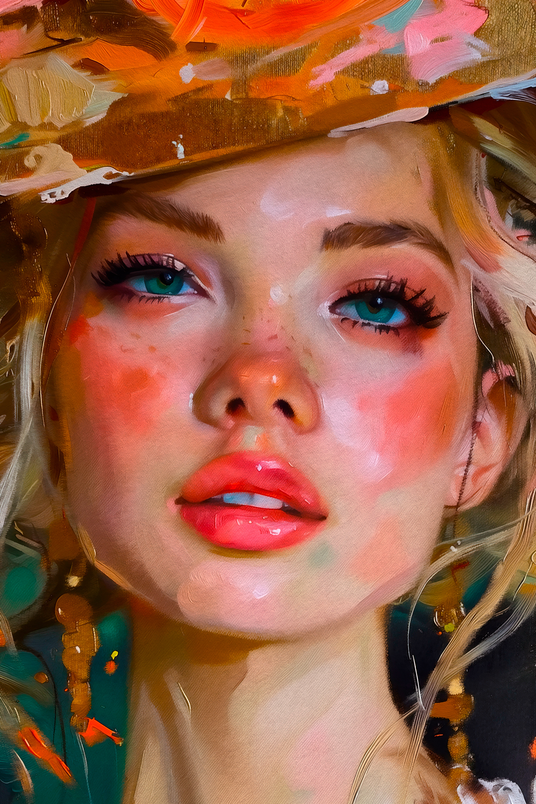 s38295p - Una mujer de ojos azules y pintalabios rosa - tegory