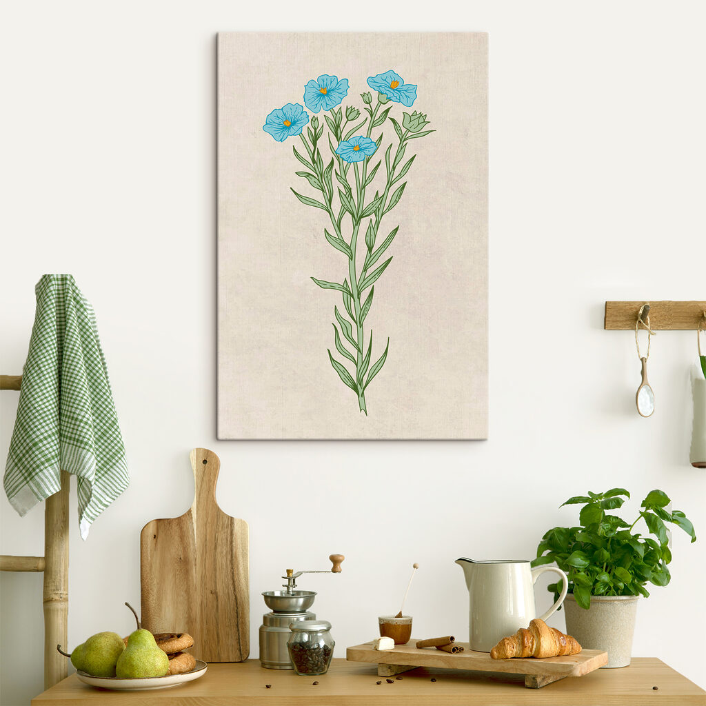 Un dibujo de una planta con flores azules s38235pik301 1024x1024 - Un dibujo de una planta con flores azules - tegory