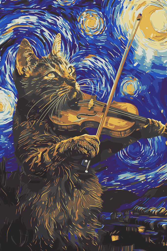 Un gato tocando el violín s38265p 683x1024 - Un gato tocando el violín - tegory