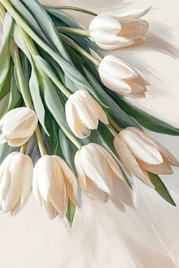 s38271p 600x900 - Un primer plano de tulipanes blancos - tegory