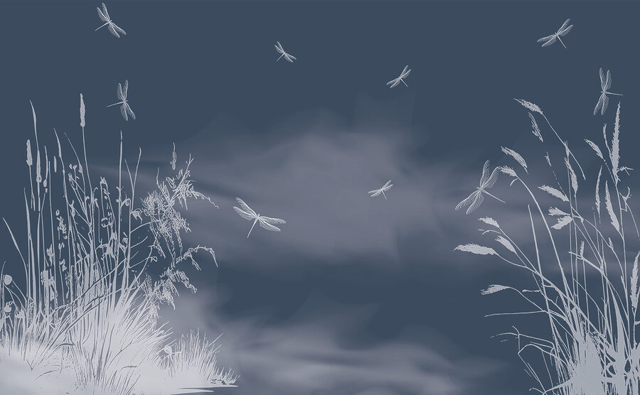 Libélulas volando en el cielo
