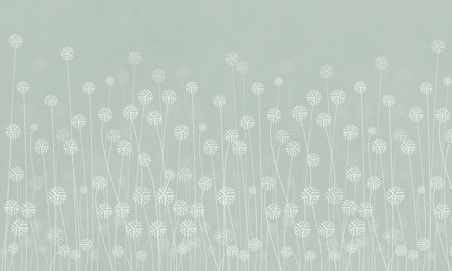 Flores blancas sobre fondo verde