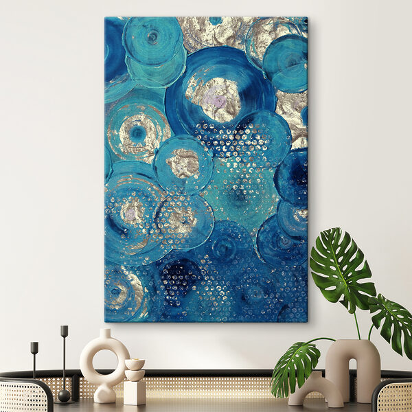 Cuadros Un cuadro con un círculo azul y plateado (SKU: s01035) Cuadros Cuadros Un cuadro con un círculo azul y plateado (SKU: s01035)