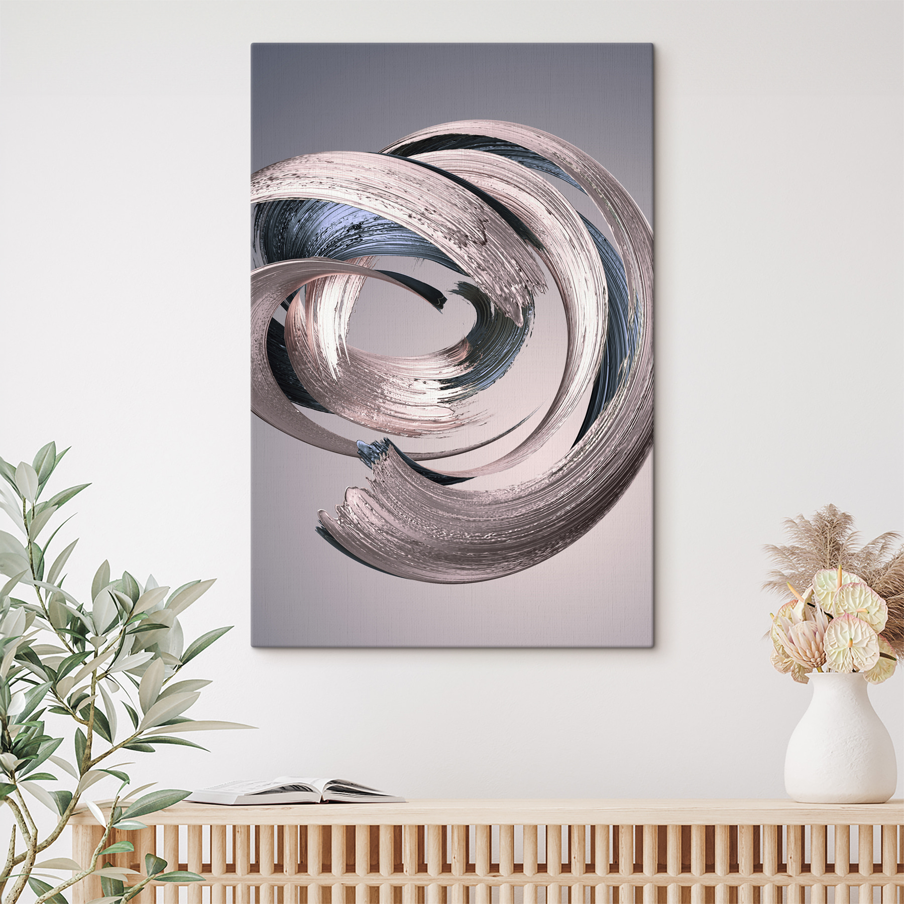 A close up of a swirl