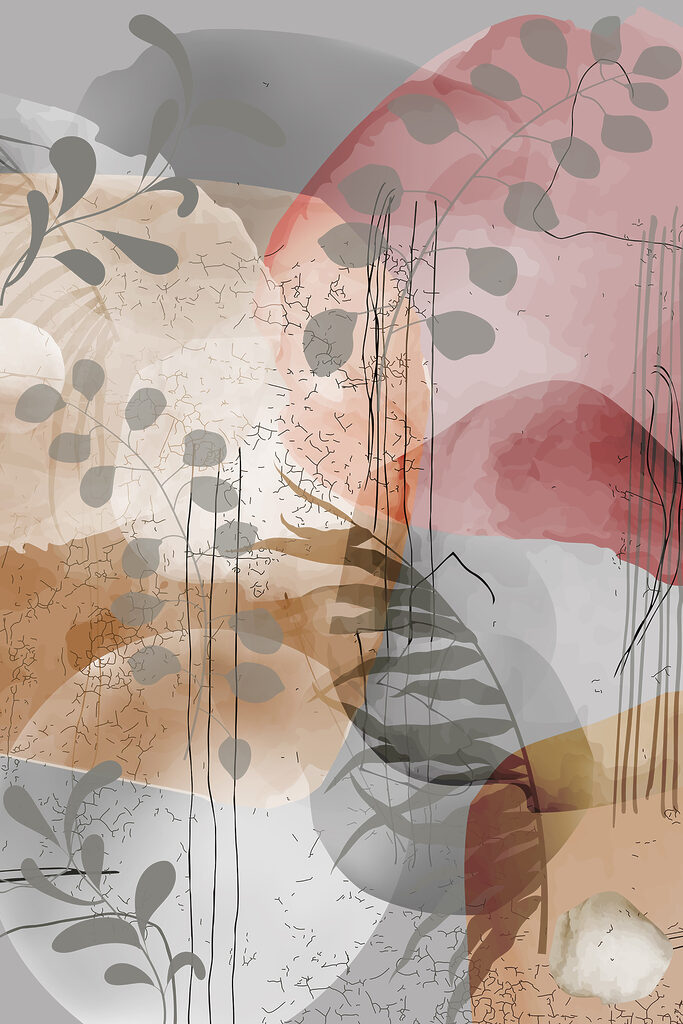 A painting of plants and flowers