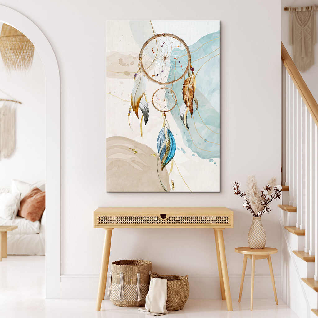 A dream catcher with feathers A dream catcher with feathers