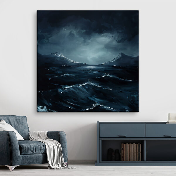 A dark sky over water