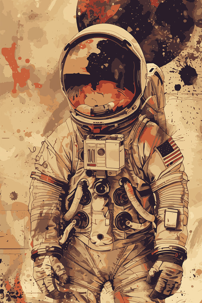 An astronaut in a space suit
