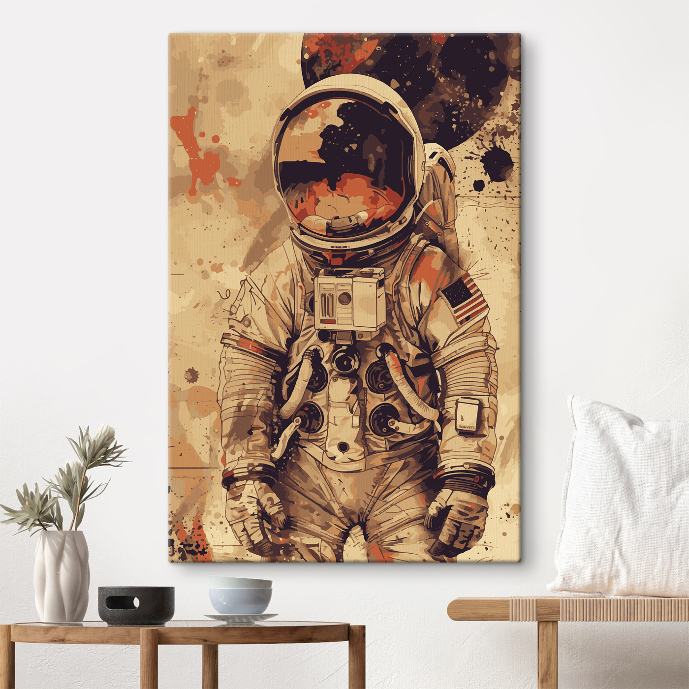 An astronaut in a space suit