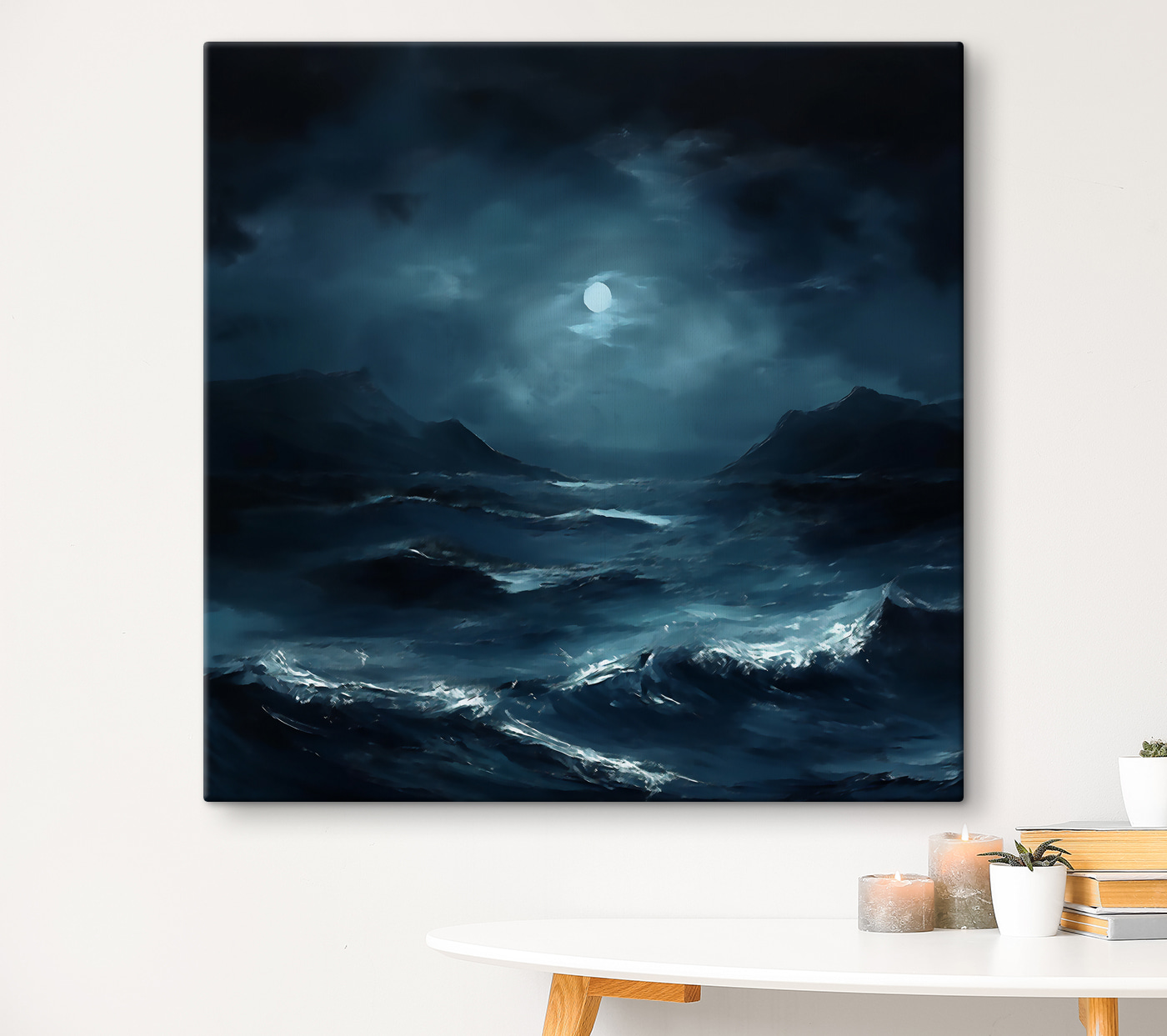 A moonlit night over a sea A moonlit night over a sea