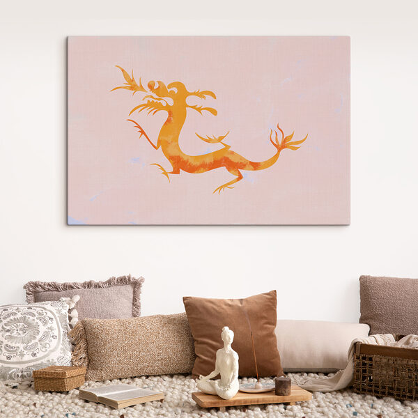 Cuadros Un dragón naranja con una larga cola (SKU: s38336) Cuadros Cuadros Un dragón naranja con una larga cola (SKU: s38336)