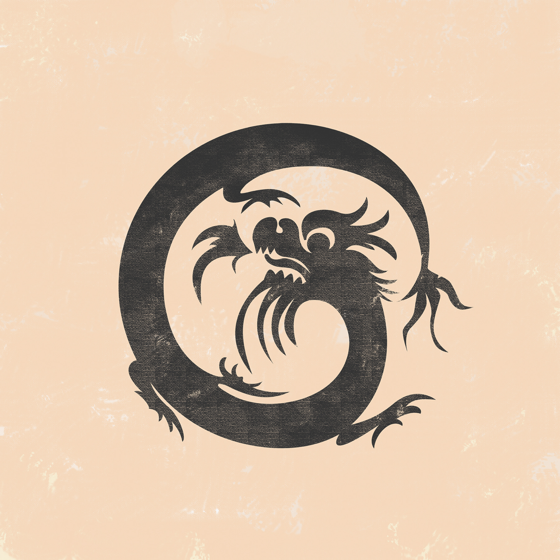 A black dragon with a long tail
