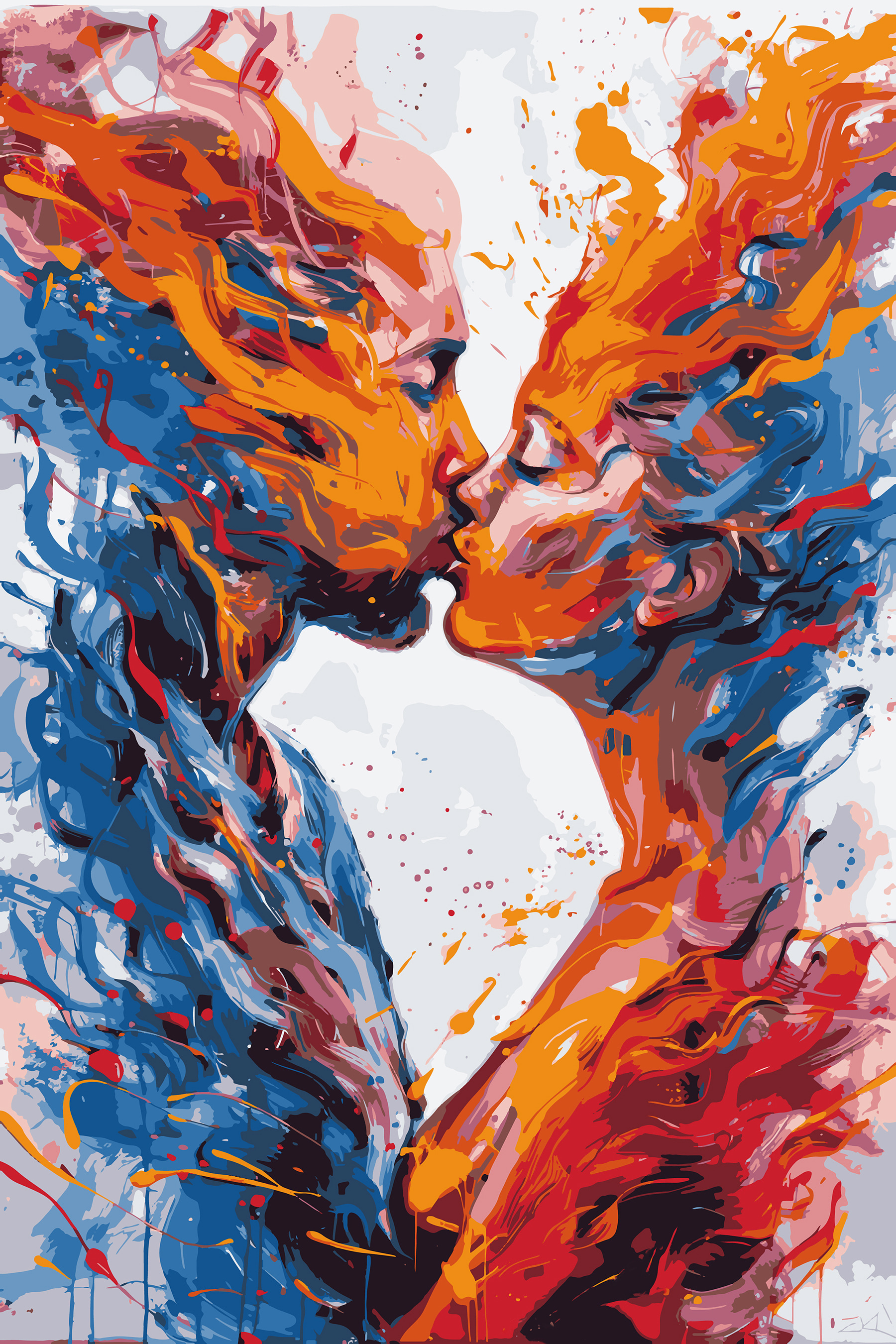 A man and woman kissing A man and woman kissing