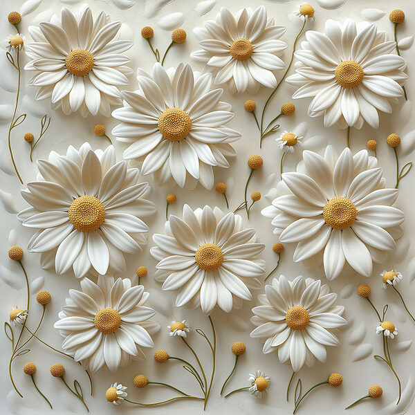 A white and yellow flowers