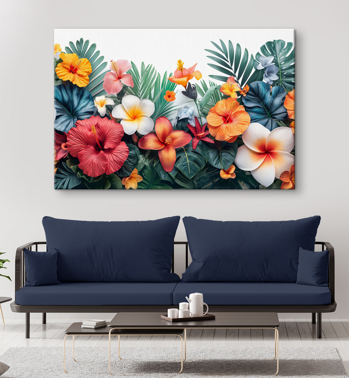 A group of flowers and leaves A group of flowers and leaves
