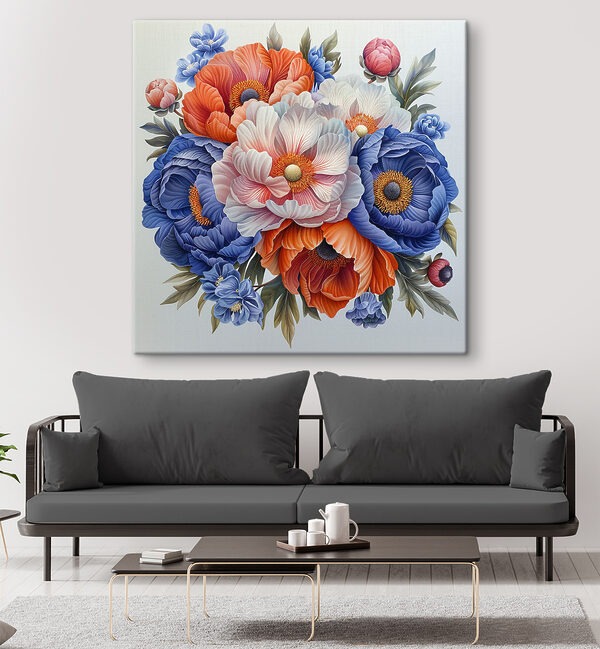 A painting of flowers on a white background A painting of flowers on a white background