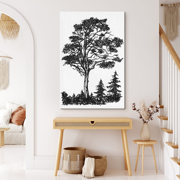 Cuadros Un dibujo en blanco y negro de un árbol (SKU: s38371) Cuadros Cuadros Un dibujo en blanco y negro de un árbol (SKU: s38371)