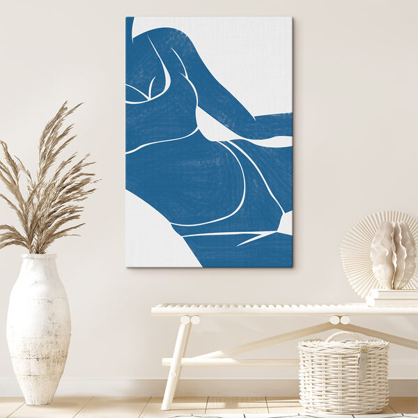 Cuadros Un dibujo en azul y blanco del cuerpo de una mujer (SKU: s38382) Cuadros Cuadros Un dibujo en azul y blanco del cuerpo de una mujer (SKU: s38382)