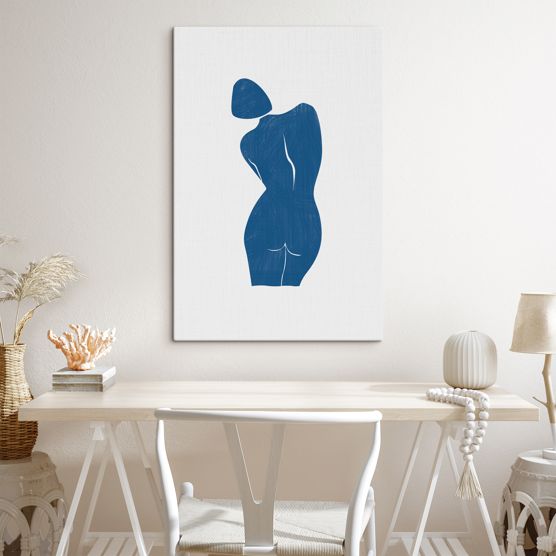 A blue drawing of a woman's body A blue drawing of a woman's body