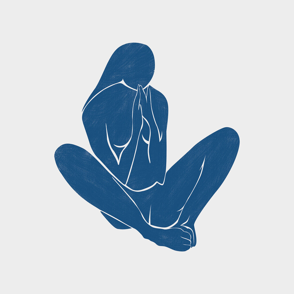 A blue silhouette of a woman A blue silhouette of a woman
