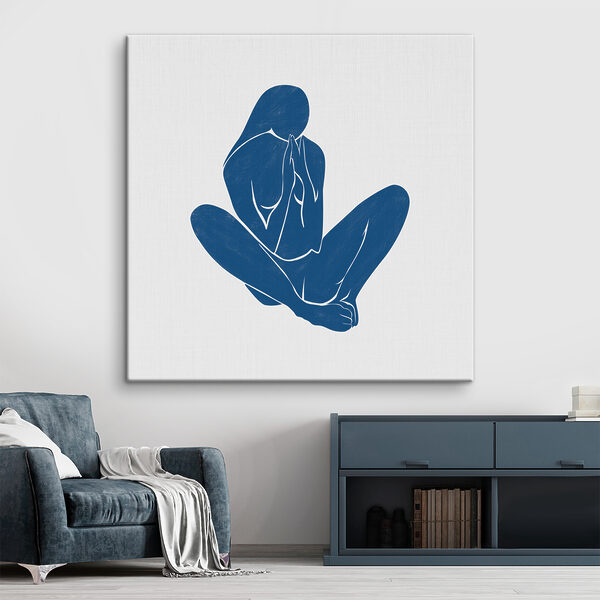 A blue silhouette of a woman A blue silhouette of a woman