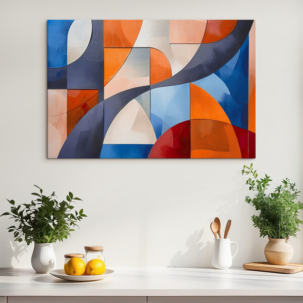 Cuadros Una obra de arte llena de color con formas curvas (SKU: s38360) Cuadros Cuadros Una obra de arte llena de color con formas curvas (SKU: s38360)