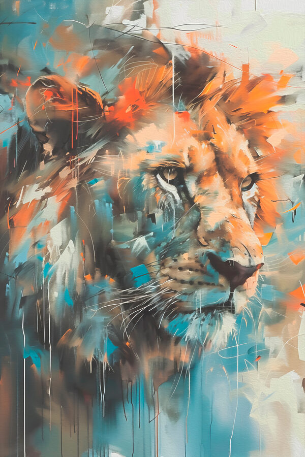 A painting of a lion A painting of a lion