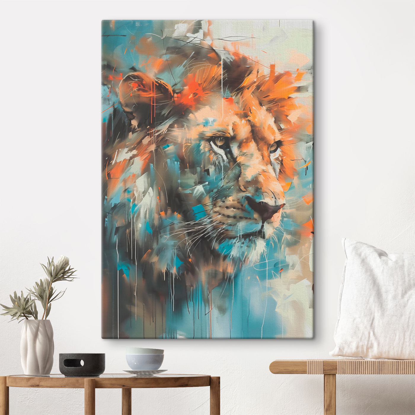A painting of a lion A painting of a lion