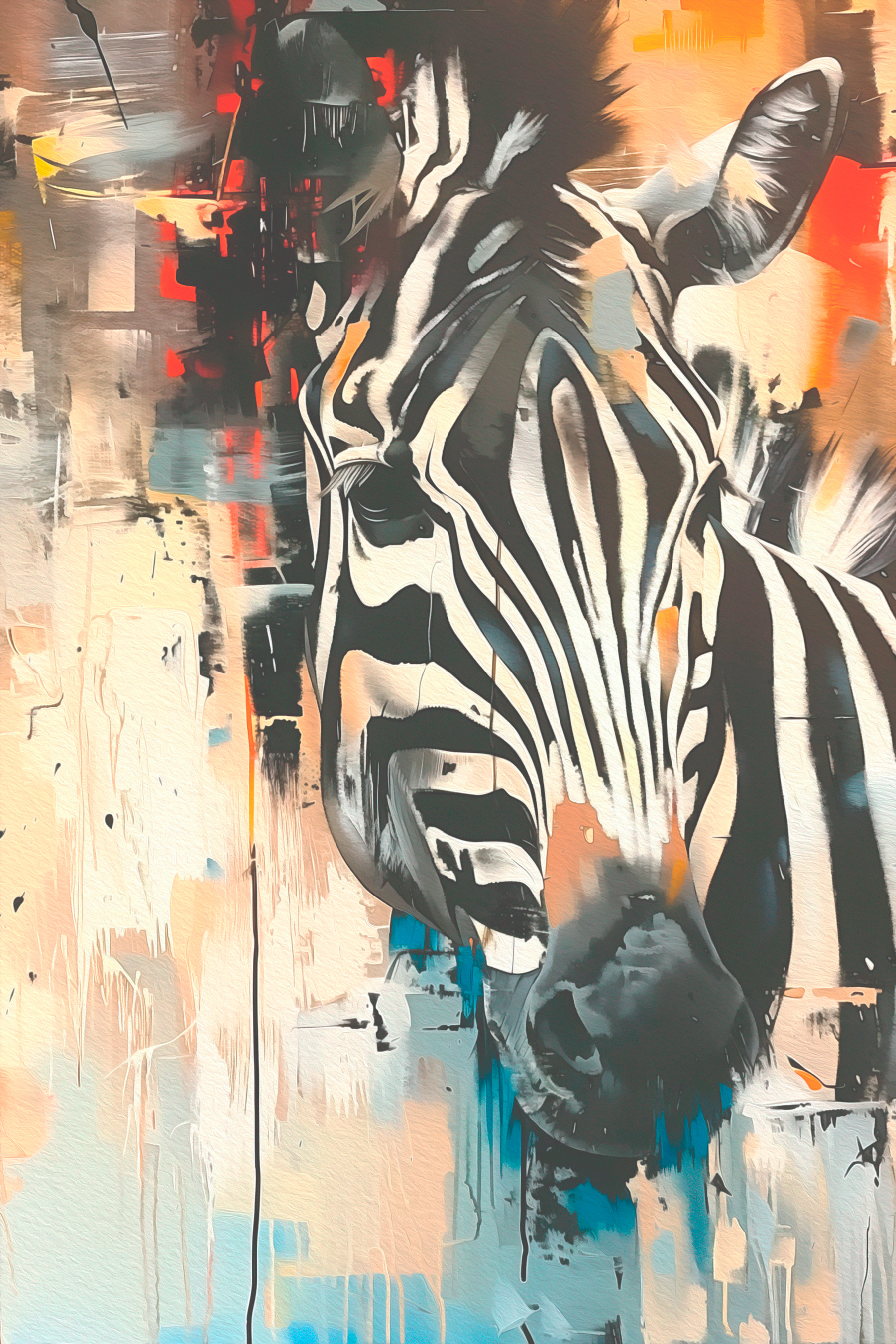 A painting of a zebra A painting of a zebra
