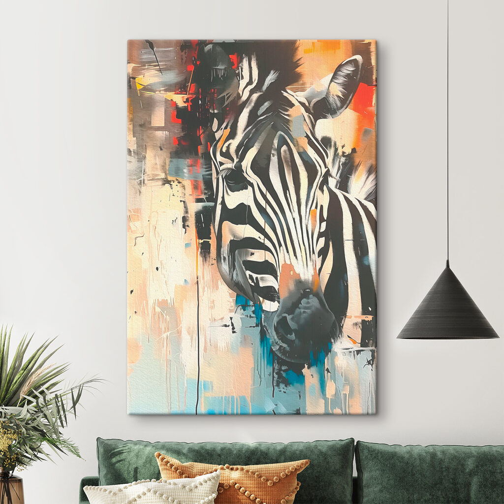 A painting of a zebra A painting of a zebra