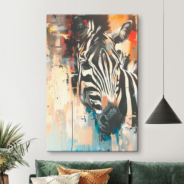 A painting of a zebra A painting of a zebra