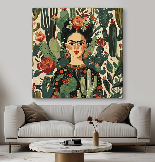 Cuadros Un cuadro de una mujer con cactus (SKU: s38415) Cuadros Cuadros Un cuadro de una mujer con cactus (SKU: s38415)